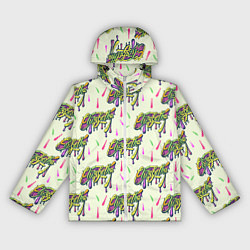 Ветровка с капюшоном женская Елизавета и капли, цвет: 3D-белый