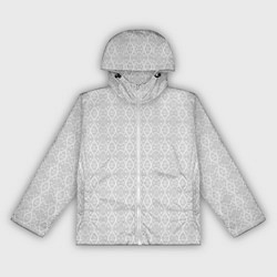 Ветровка с капюшоном женская Светло-серый кружевной узор, цвет: 3D-белый