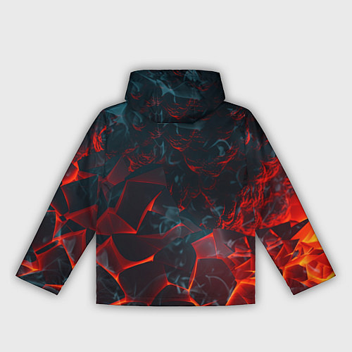 Женская ветровка Темная абстракция с разломом красных плит / 3D-Черный – фото 2