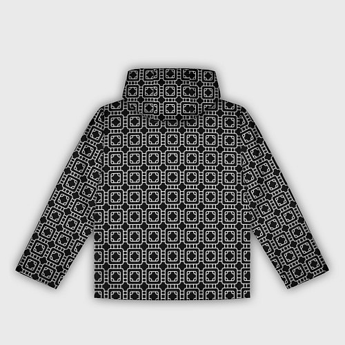 Женская ветровка Белый геометрический узор на черном фоне / 3D-Черный – фото 2