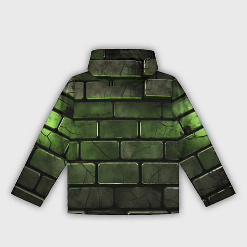 Женская ветровка Зеленые неоновые кирпичи / 3D-Черный – фото 2