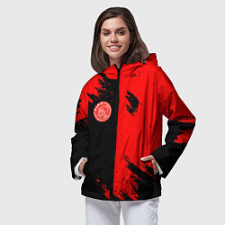 Ветровка с капюшоном женская Ajax sport color red, цвет: 3D-черный — фото 2