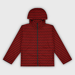 Ветровка с капюшоном женская Красно-чёрный волнистые линии, цвет: 3D-черный