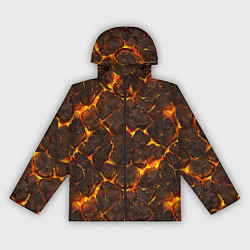 Ветровка с капюшоном женская Элементаль магмы текстура, цвет: 3D-черный