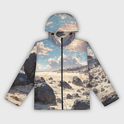 Ветровка с капюшоном женская Аниме пляж, цвет: 3D-черный