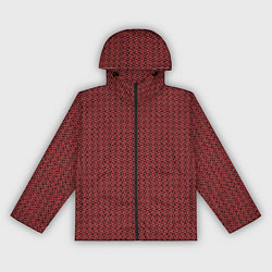 Ветровка с капюшоном женская Тёмно-красный текстурированный полосатый, цвет: 3D-черный