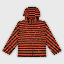 Ветровка с капюшоном женская Чёрно-оранжевый полосатый, цвет: 3D-черный