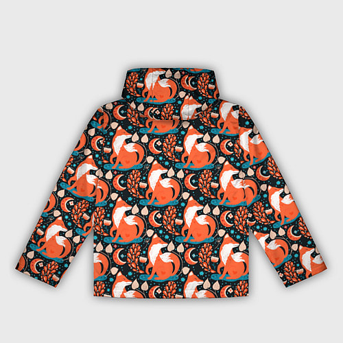 Женская ветровка Разноцветный орнамент лисы паттерном / 3D-Черный – фото 2