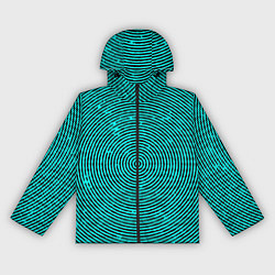 Ветровка с капюшоном женская Гипнотический круг чёрно-голубой, цвет: 3D-черный