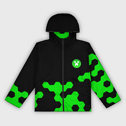 Ветровка с капюшоном женская Minecraft game creeper, цвет: 3D-черный