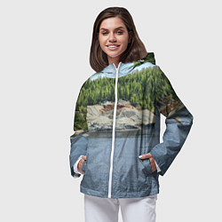 Ветровка с капюшоном женская Троицко-байновское месторождение глины, цвет: 3D-белый — фото 2