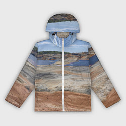 Ветровка с капюшоном женская Карьер Уральский марс, цвет: 3D-белый