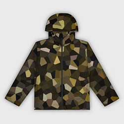 Ветровка с капюшоном женская Мозаика оливковых оттенков, цвет: 3D-черный