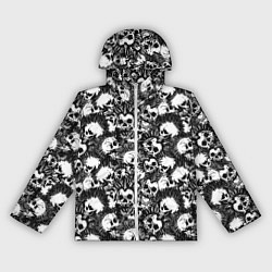 Ветровка с капюшоном женская Панк черепа, цвет: 3D-белый