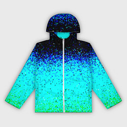 Ветровка с капюшоном женская Пикселизация неоновых цветов, цвет: 3D-белый