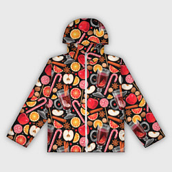 Ветровка с капюшоном женская Глинтвейн с фруктами, цвет: 3D-белый