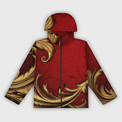 Женская ветровка Классический золотой узор на красном бархате