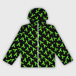 Ветровка с капюшоном женская Half life green logo, цвет: 3D-белый