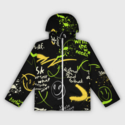 Ветровка с капюшоном женская Неоновый смайл, цвет: 3D-белый