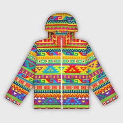 Ветровка с капюшоном женская Мексиканские этнические узоры, цвет: 3D-белый