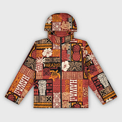 Ветровка с капюшоном женская Гавайские острова - райский уголок, цвет: 3D-черный