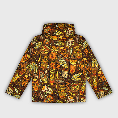 Женская ветровка Африканские маски - паттерн / 3D-Черный – фото 2