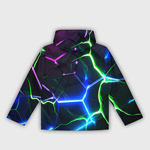 Женская ветровка Микс из разломленных плит и неоновое свечения / 3D-Черный – фото 2