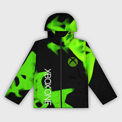 Ветровка с капюшоном женская Xbox one green flame, цвет: 3D-черный