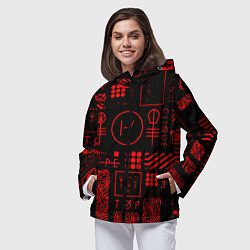 Ветровка с капюшоном женская Twenty one pilots pattern rock, цвет: 3D-черный — фото 2
