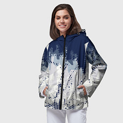Ветровка с капюшоном женская Яркий абстрактный узор для спорта, цвет: 3D-черный — фото 2