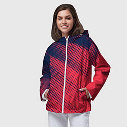 Ветровка с капюшоном женская Яркий абстрактный узор для спорта, цвет: 3D-белый — фото 2