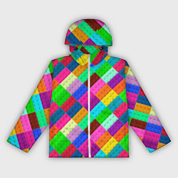 Ветровка с капюшоном женская Блоки цветового конструктора, цвет: 3D-белый