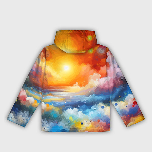 Женская ветровка Закат солнца - разноцветные облака / 3D-Черный – фото 2
