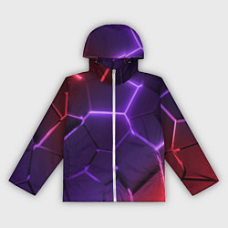Женская ветровка Красно-фиолетовые неоновые плиты в разломе