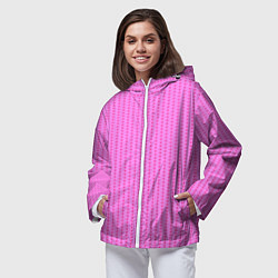 Ветровка с капюшоном женская Паттерн сетчатый контурный, цвет: 3D-белый — фото 2