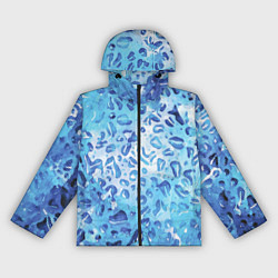 Ветровка с капюшоном женская Абстракция паттерн воды и неба, цвет: 3D-черный