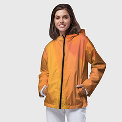 Ветровка с капюшоном женская Рыжая абстракция, цвет: 3D-черный — фото 2