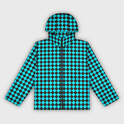 Ветровка с капюшоном женская Паттерн клеточка, цвет: 3D-черный