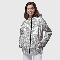 Ветровка с капюшоном женская Человечки и пришельцы, цвет: 3D-черный — фото 2