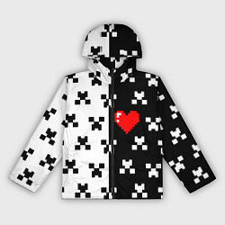Ветровка с капюшоном женская Minecraft pattern love, цвет: 3D-черный