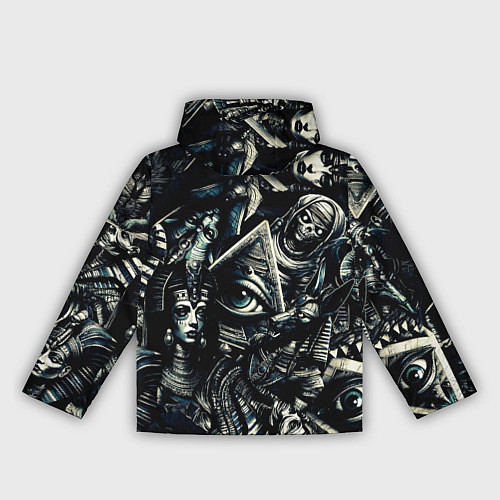 Женская ветровка Глаз в пирамиде и Египетские Божества / 3D-Черный – фото 2