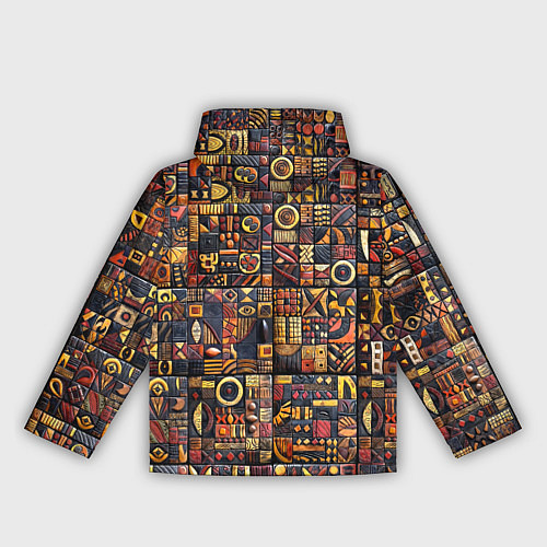 Женская ветровка Африканский орнамент резьба по дереву / 3D-Черный – фото 2