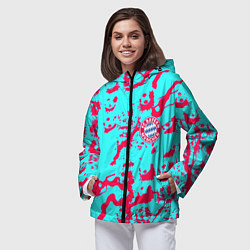 Ветровка с капюшоном женская Бавария Мюнхен спорт текстура, цвет: 3D-черный — фото 2