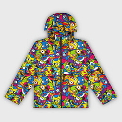 Ветровка с капюшоном женская Сумасшедшие креативные коты, цвет: 3D-черный