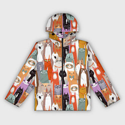 Ветровка с капюшоном женская Мультяшные коты мемы, цвет: 3D-черный