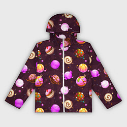 Ветровка с капюшоном женская Планеты сладостей, цвет: 3D-белый