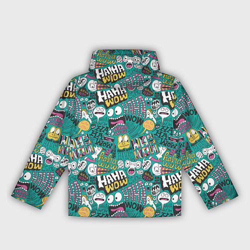 Женская ветровка Ха-ха ничего себе - паттерн с рожицами / 3D-Черный – фото 2