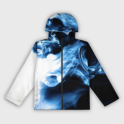 Ветровка с капюшоном женская Дым смок вейпа текстура, цвет: 3D-черный