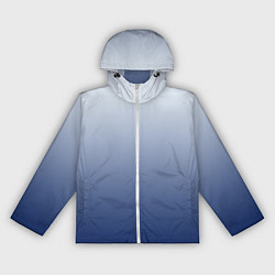 Ветровка с капюшоном женская Бело синий градиент, цвет: 3D-белый