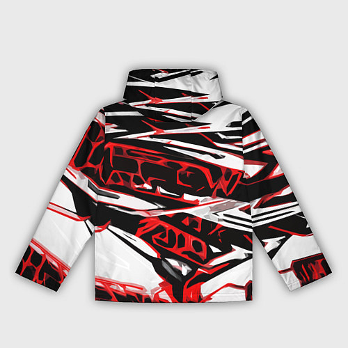 Женская ветровка Красно-чёрная агрессивная абстракция на белом фоне / 3D-Черный – фото 2